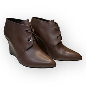 Clarks Women's Kelbrook Azizi Lace-Up Leather Ankle Boot 9M Taupe brown Leather